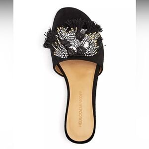 Rebecca Minkoff Kayleigh Embellished Suede Slide Sandals